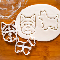 Set of 2 West Highland White Terrier Dog cookie cutters