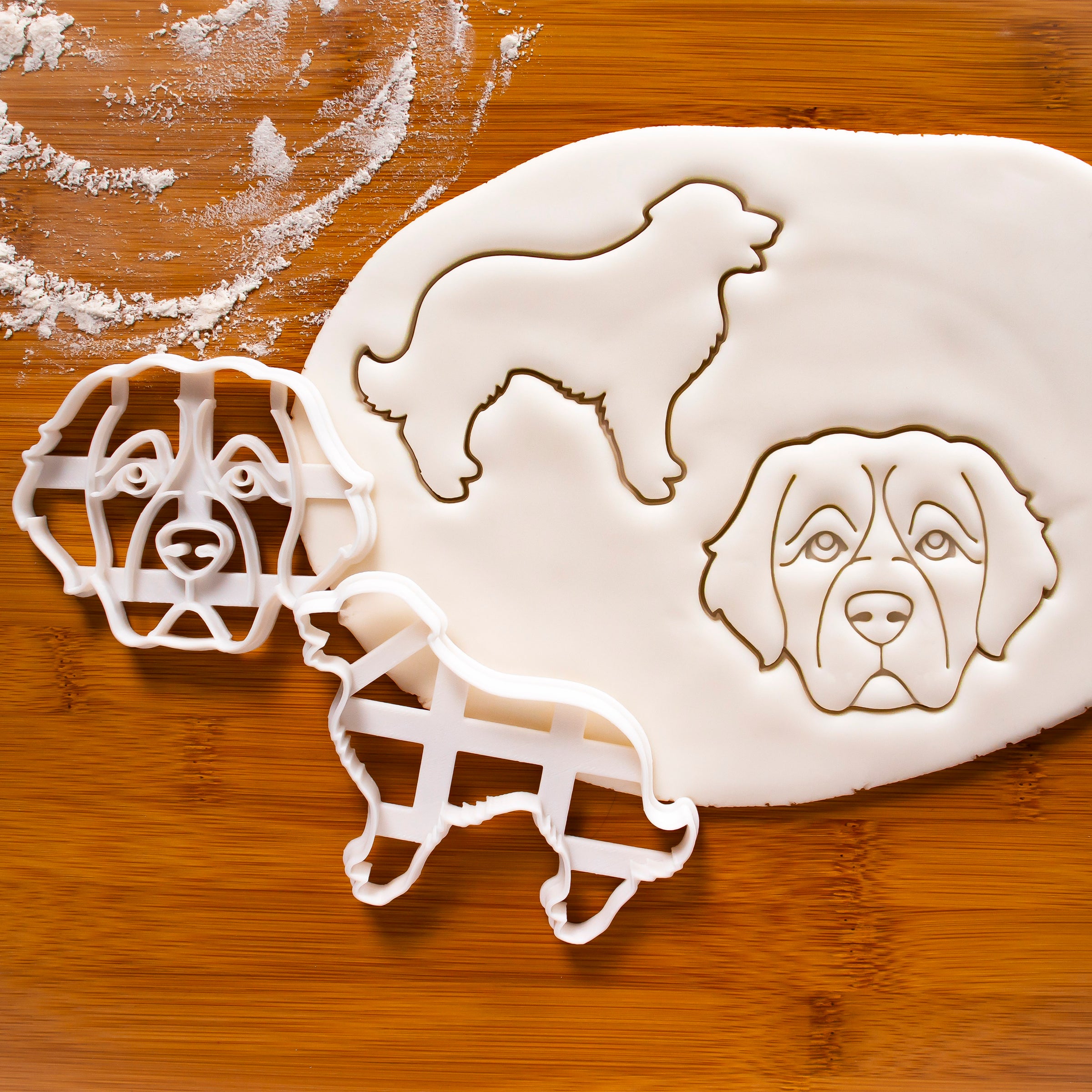 Set of 2 Leonberger Dog cookie cutters