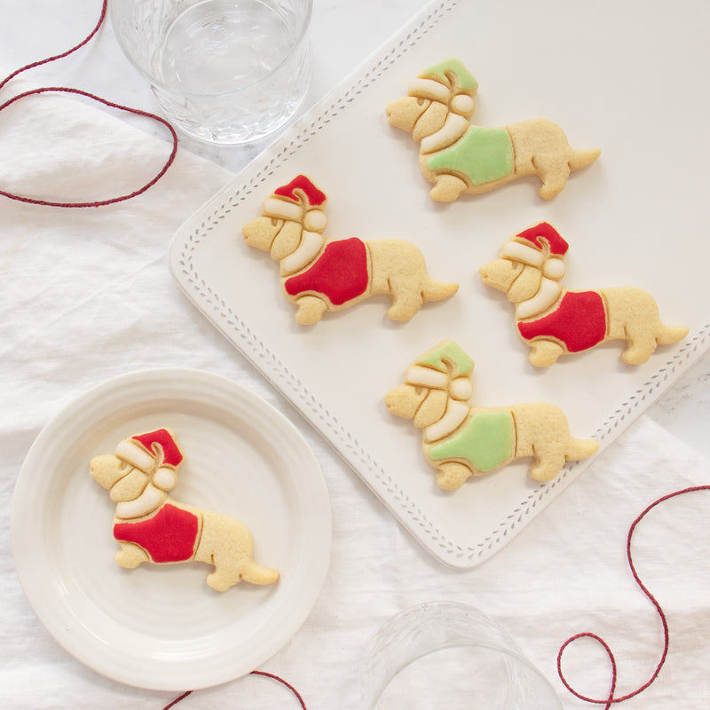 bakerlogy christmas dachshund sugar cookies