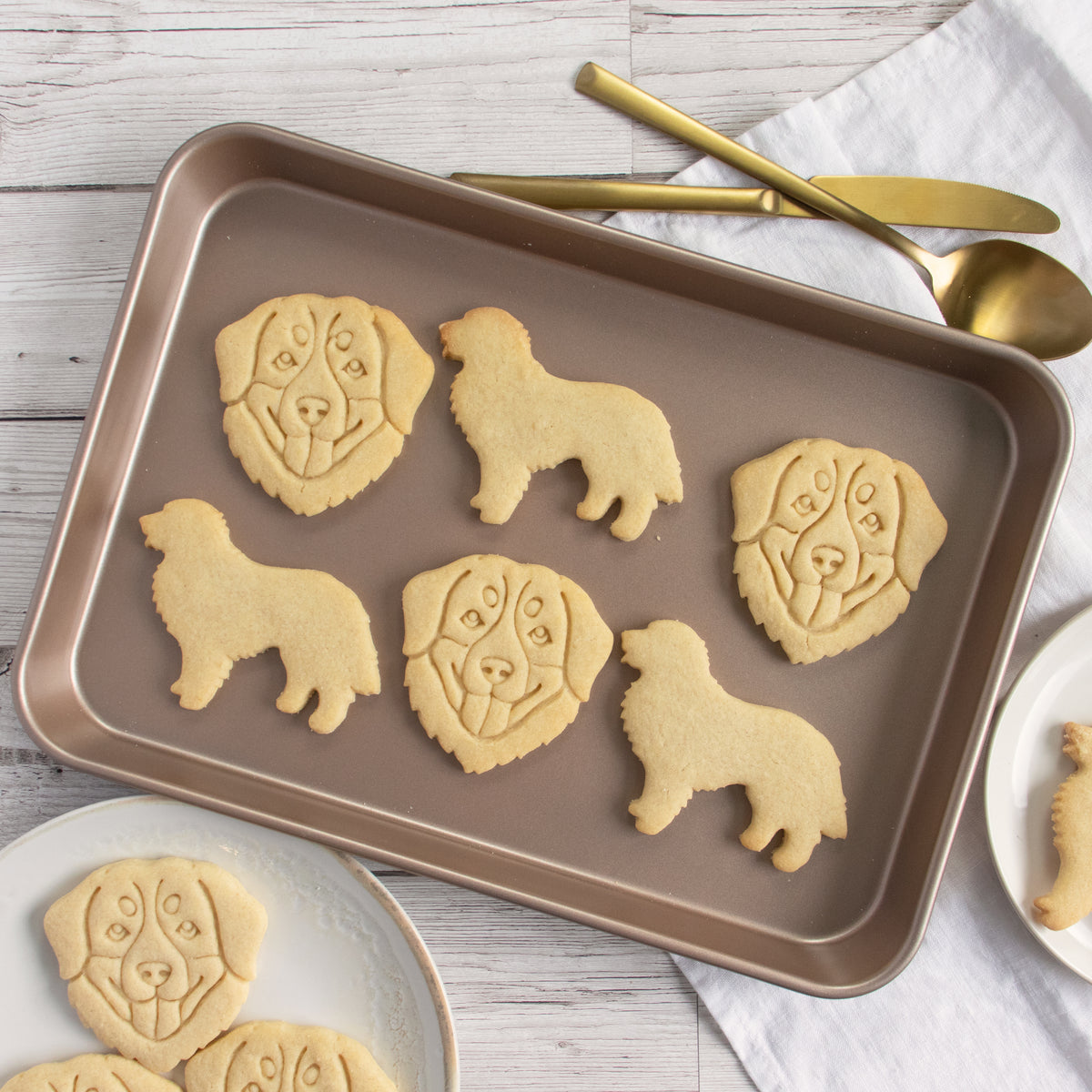 bernese mountain dog silhouette and portrait cookies