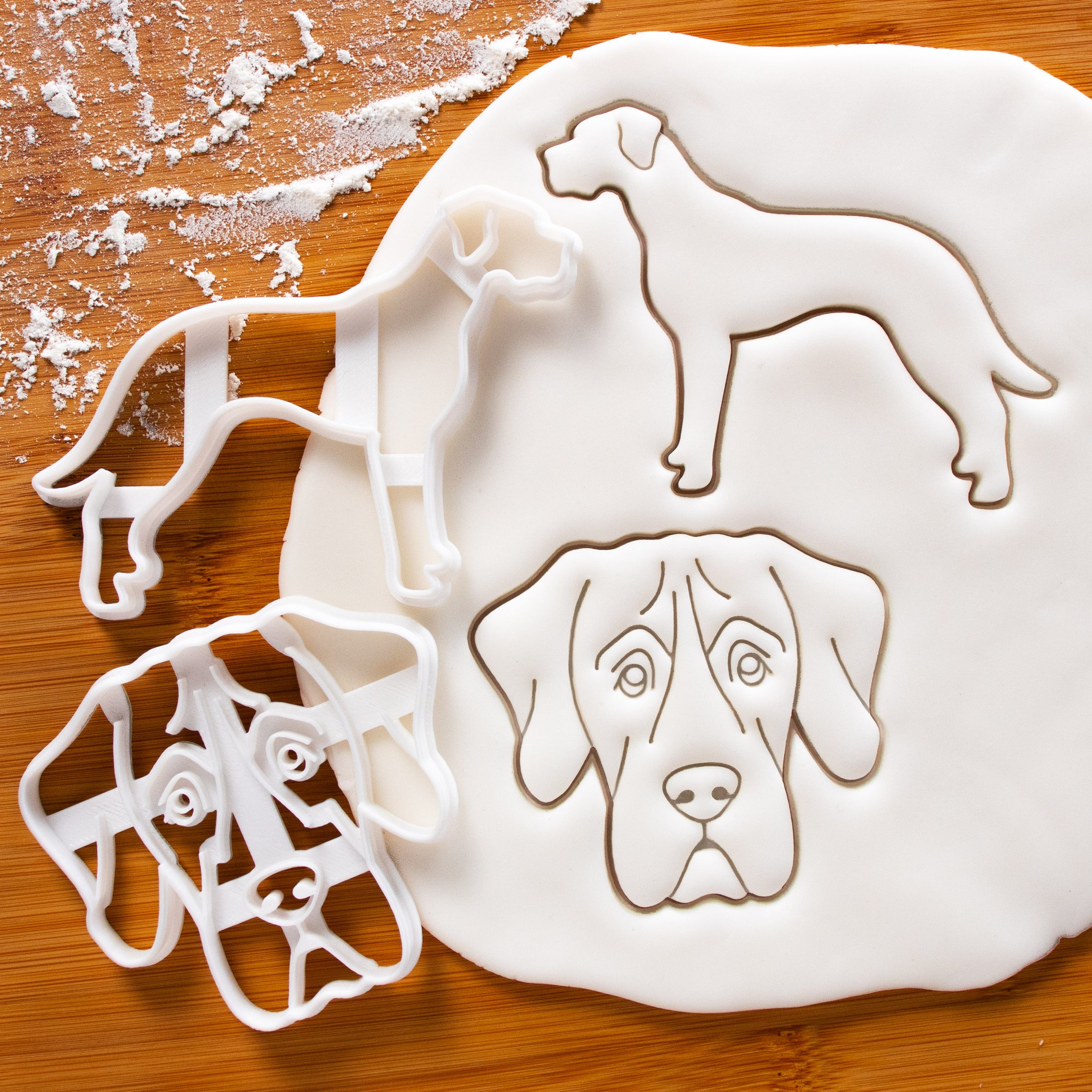 Set of 2 great dane cookie cutters
