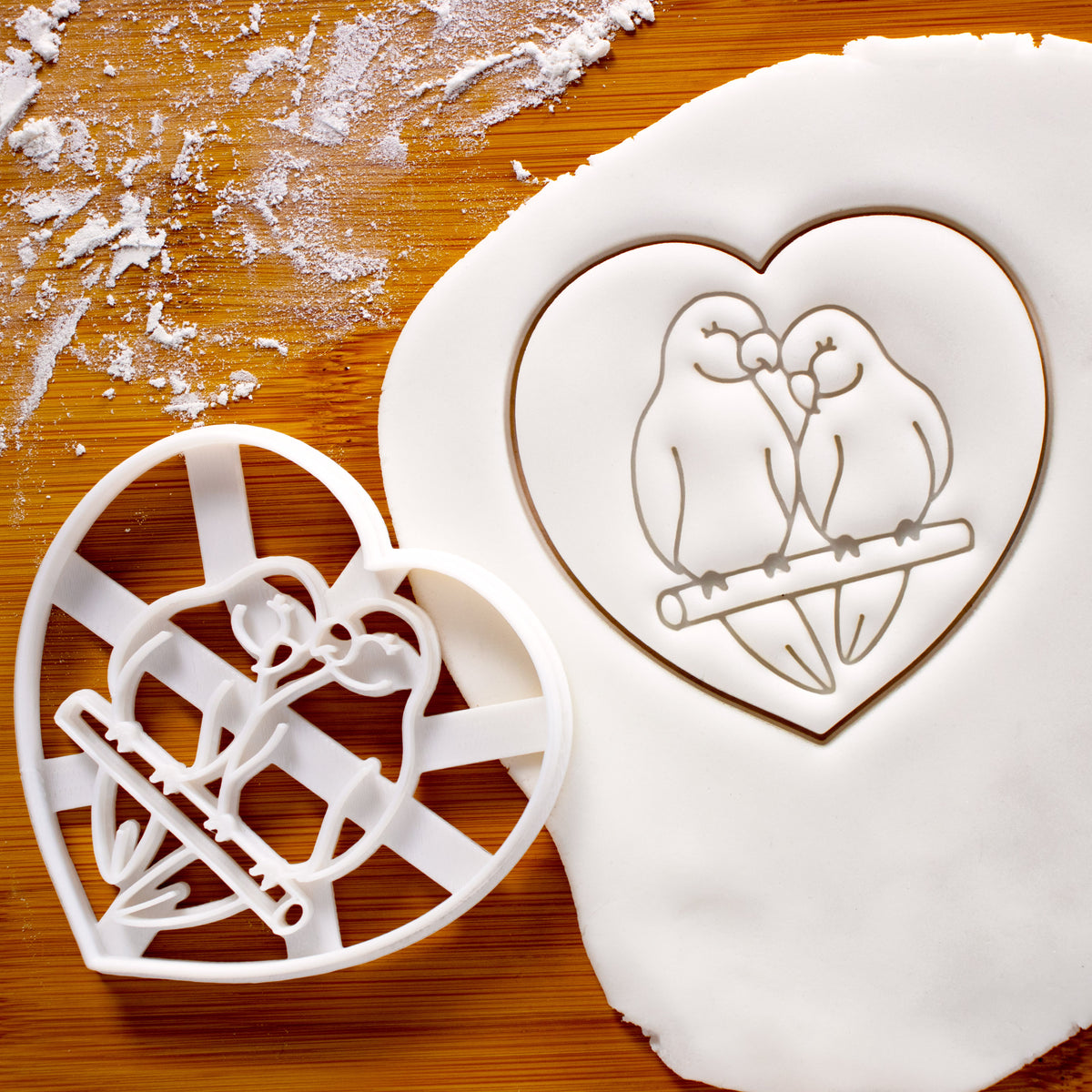 Lovebirds in Heart Cookie Cutter