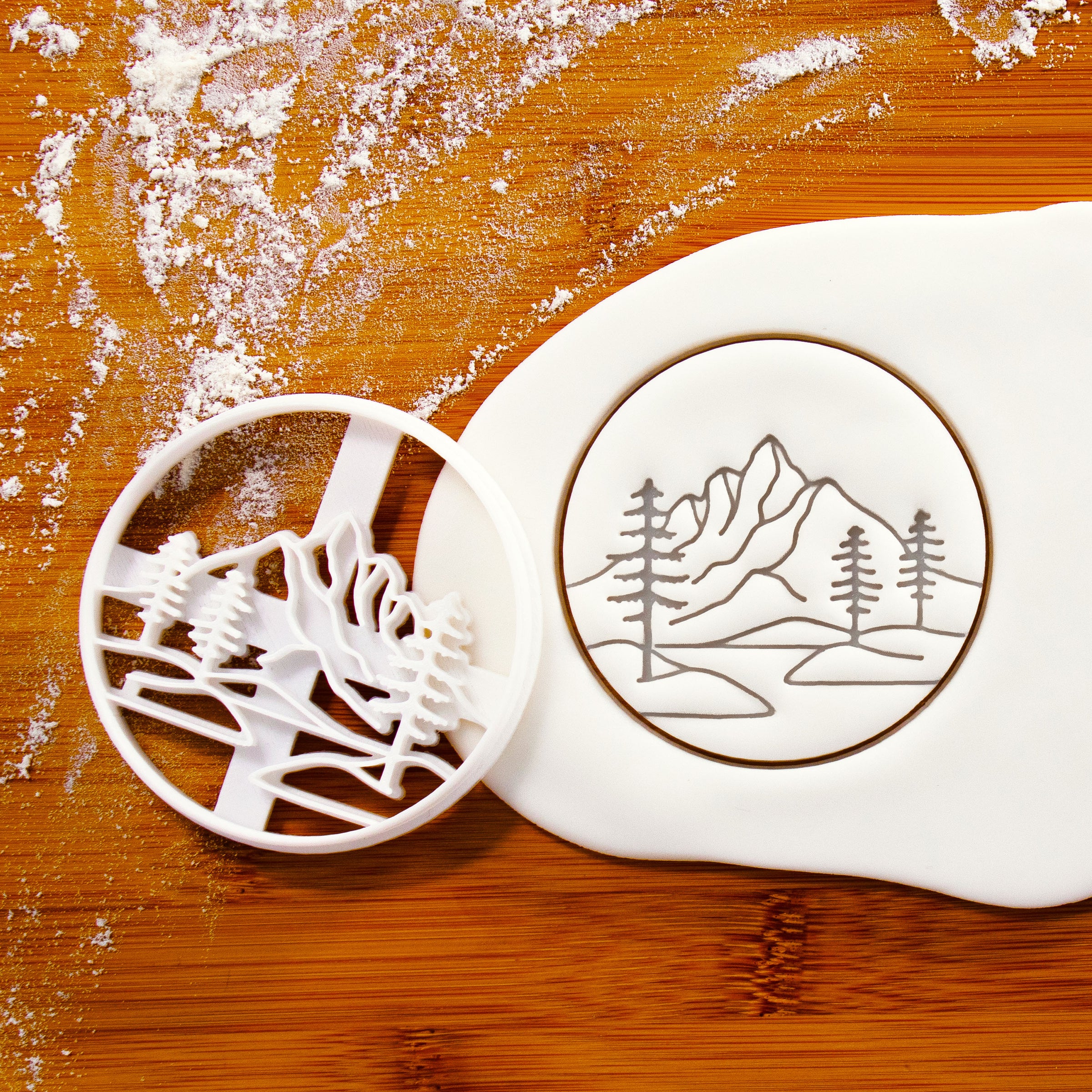 Mountain with Pine Tree Forest Cookie Cutter