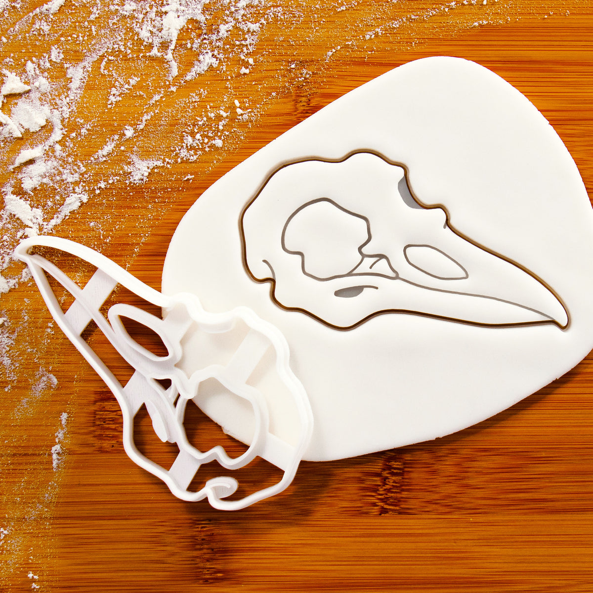 Raven Skull Perspective View Cookie Cutter