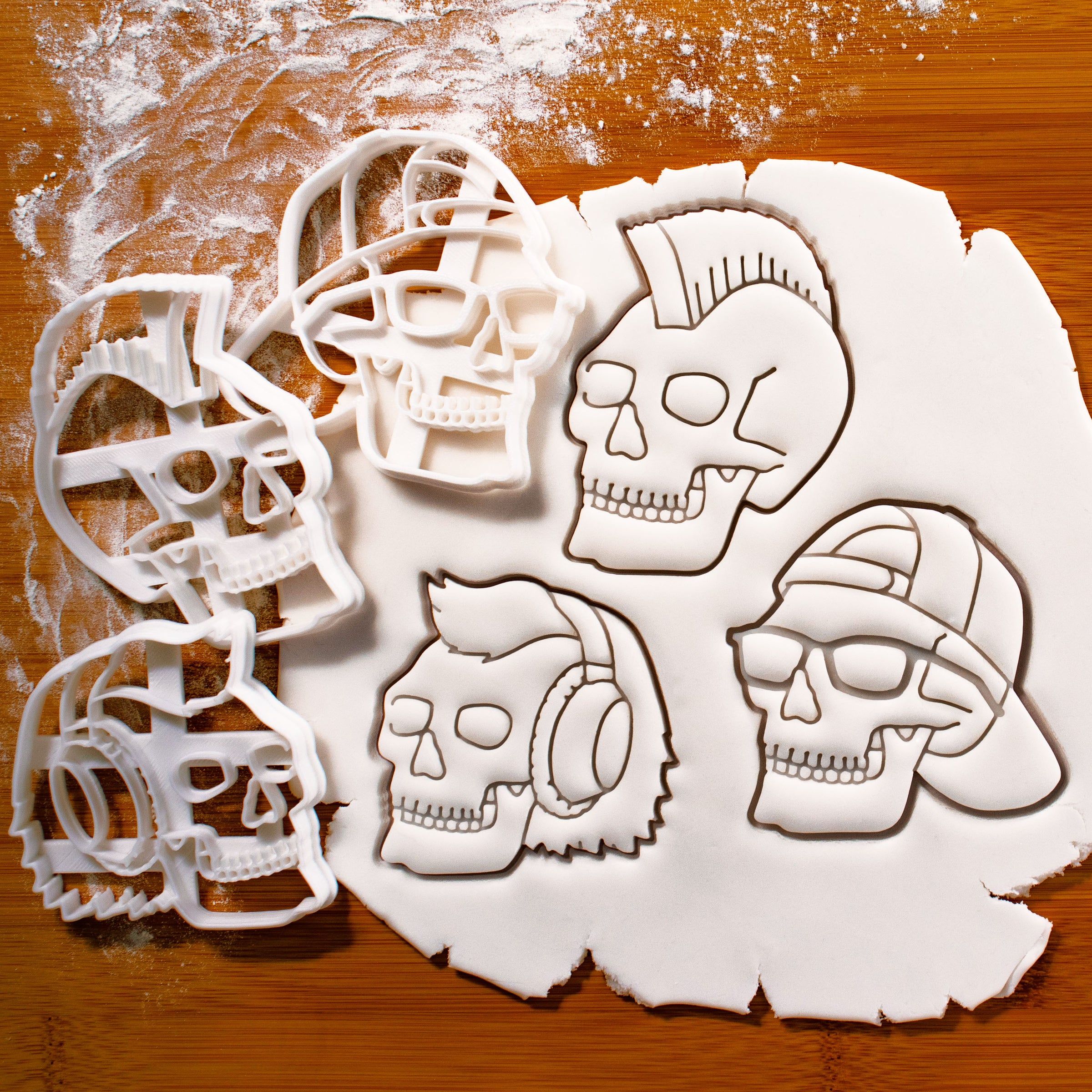 set of 3 rebel skulls cookie cutters