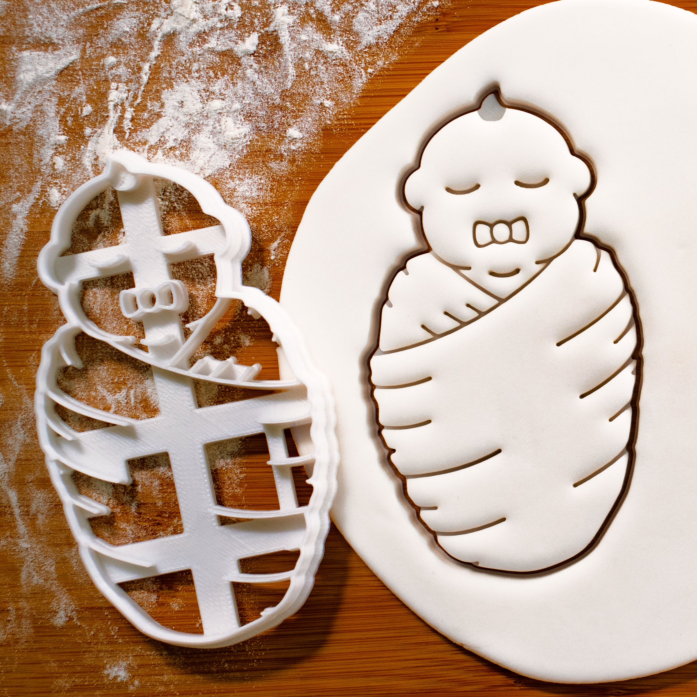 swaddled baby cookie cutter