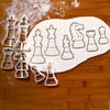 Set of 6 Chess Pieces Cookie Cutters - King, Queen, Rook, Bishop, Knight, and Pawn