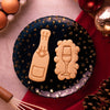 champangne bottle and champagne glass cookies