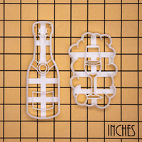 Champagne Bottle and Champagne Glass Cookie Cutters