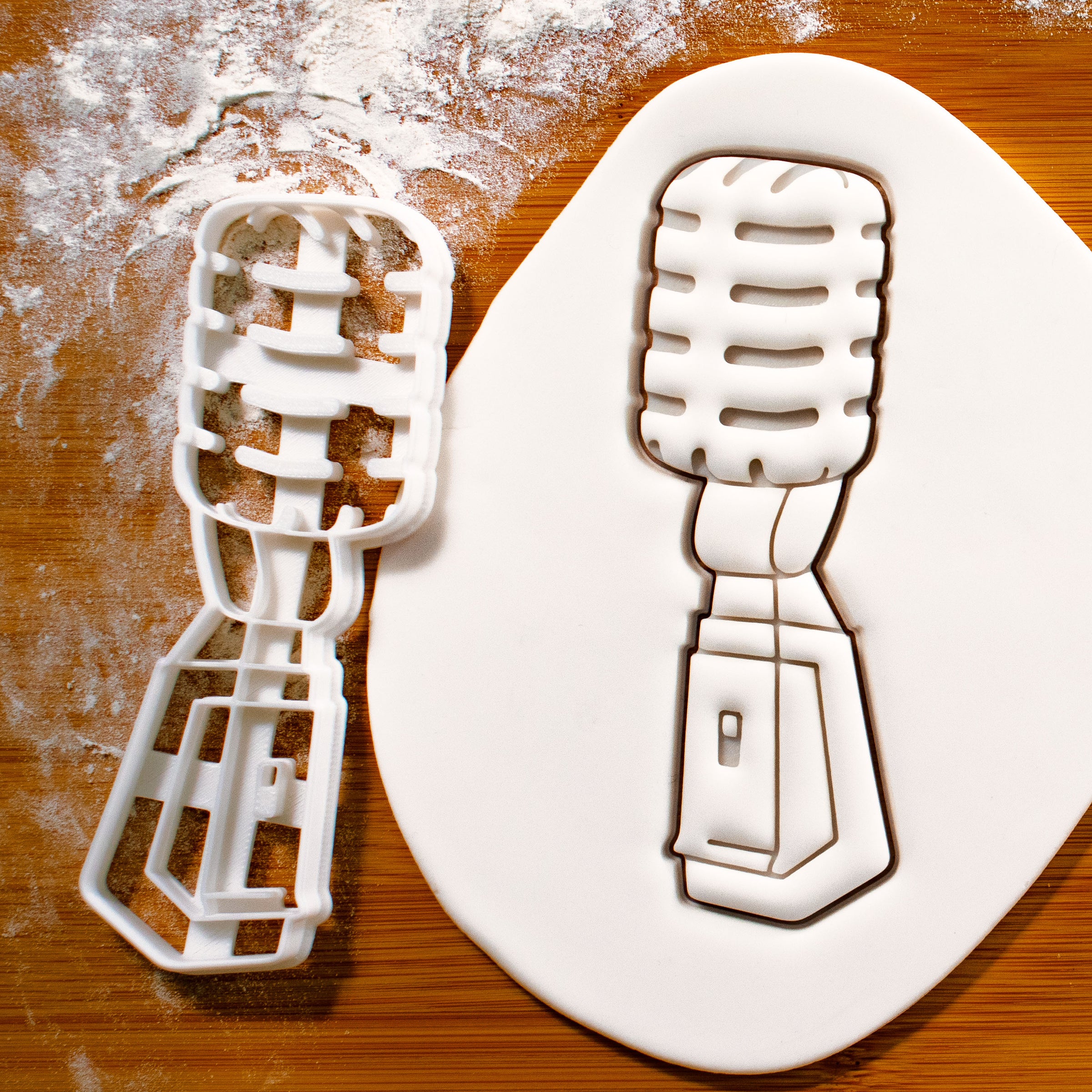 retro style microphone cookie cutter
