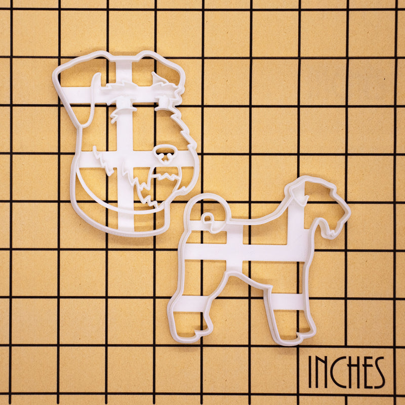 set of 2 Airedale Terrier cookie cutters
